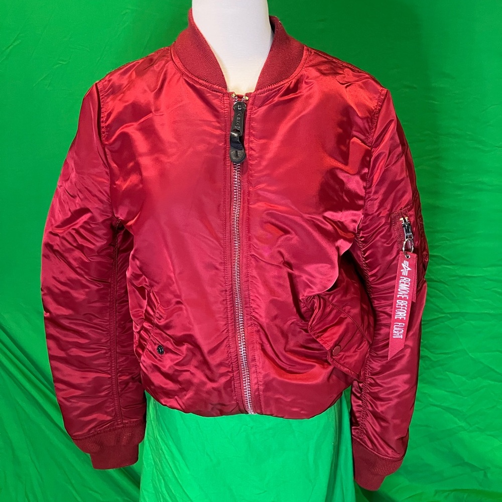 Alpha Industries mens Cherry Red Puffer Jacket